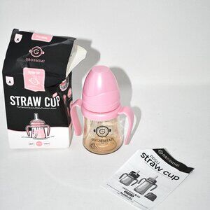 GROSMIMI Spill Proof Magic Sippy Cup with Straw & Handles, 10 oz PPSU, Pink, NWT